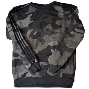 adidas Gray & Black Camo Crewneck Sweatshirt